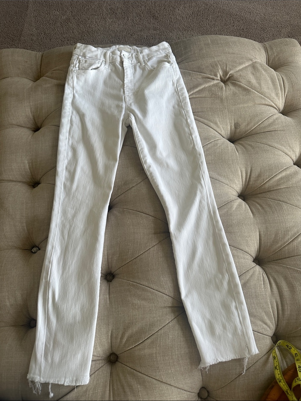 MOTHER White Straight-Leg Women's Jeans